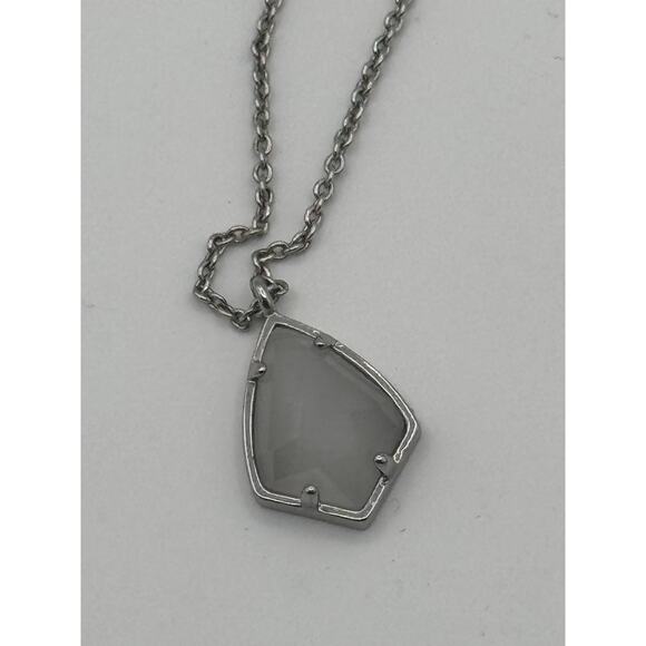 Kendra Scott Cory Silver & Slate Cat’s Eye Pendant Necklace - Picture 2 of 2